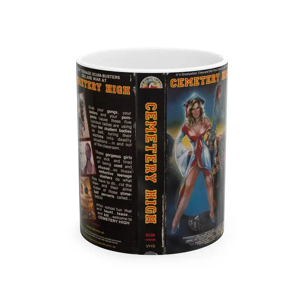 CEMETERY HIGH (VHS COVER) - White Coffee Mug 11oz - Go Mug Yourself