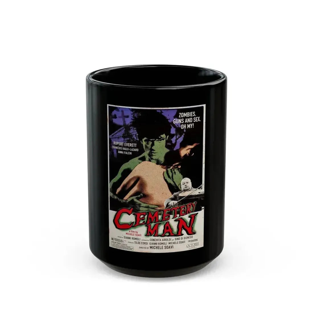 CEMETERY MAN (DELLAMORTE DELLAMORE) 1994 Movie Poster - Black Coffee Mug 15oz - Go Mug Yourself
