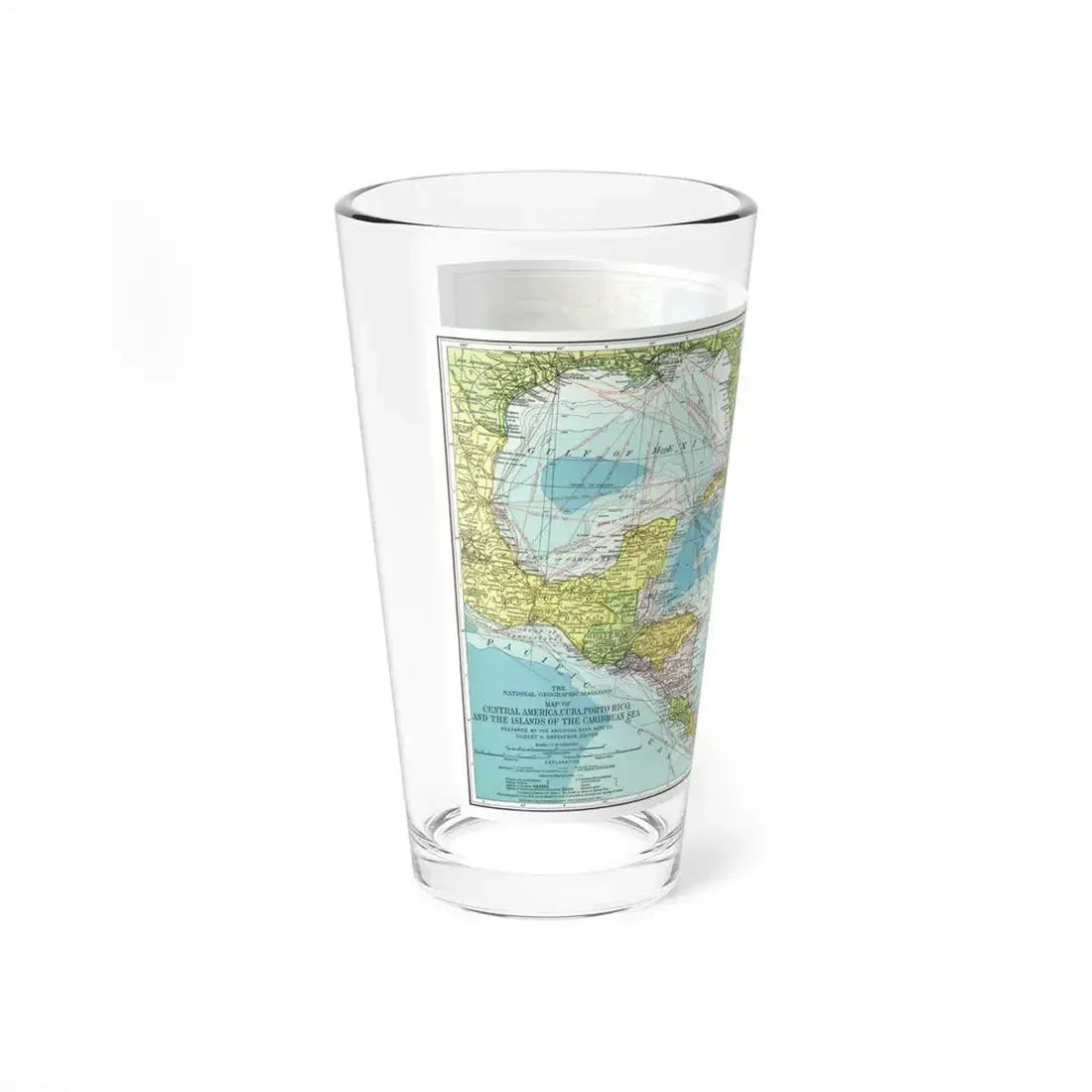 Central America (1913) (Map) Pint Glass 16oz - Go Mug Yourself