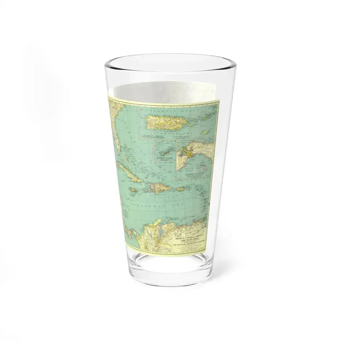 Central America and the West Indies (1934) (Map) Pint Glass 16oz - Go Mug Yourself