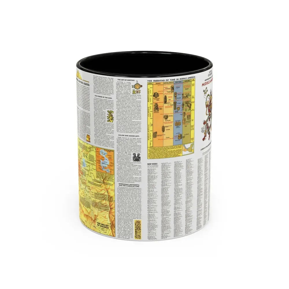 Central America - Archeological Map 2 (1968) (Map) Accent Coffee Mug 11oz Black - Go Mug Yourself