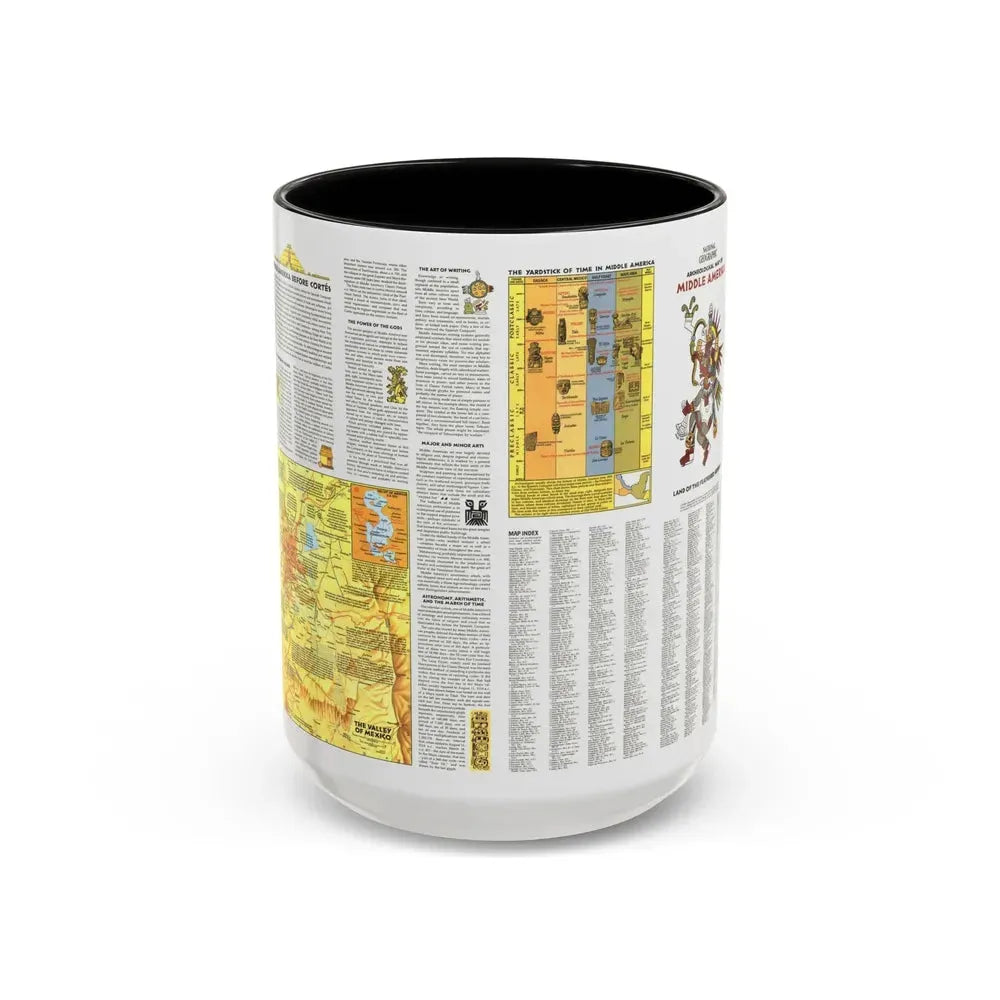 Central America - Archeological Map 2 (1968) (Map) Accent Coffee Mug 15oz Black - Go Mug Yourself