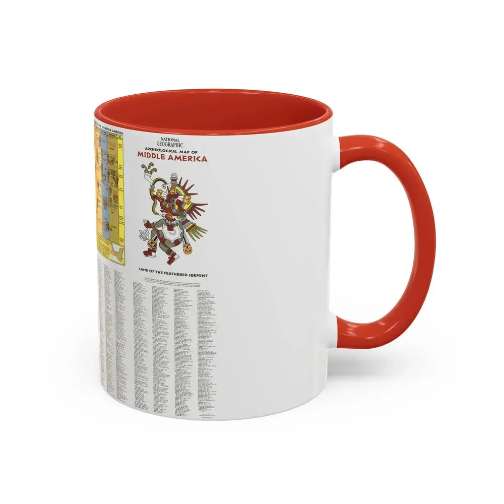 Central America - Archeological Map 2 (1968) (Map) Accent Coffee Mug - Go Mug Yourself