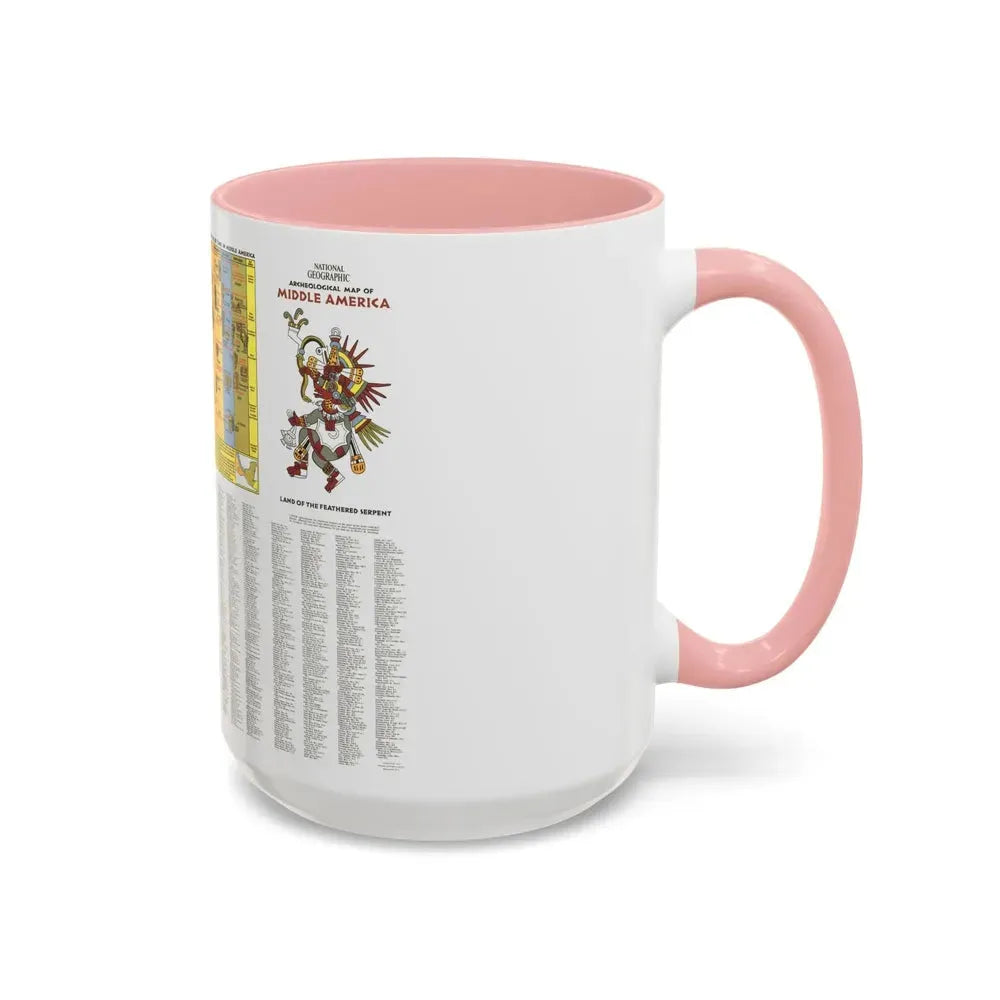 Central America - Archeological Map 2 (1968) (Map) Accent Coffee Mug - Go Mug Yourself