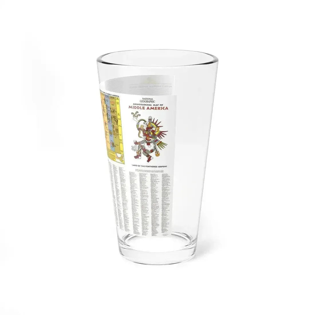 Central America - Archeological Map 2 (1968) (Map) Pint Glass 16oz - Go Mug Yourself