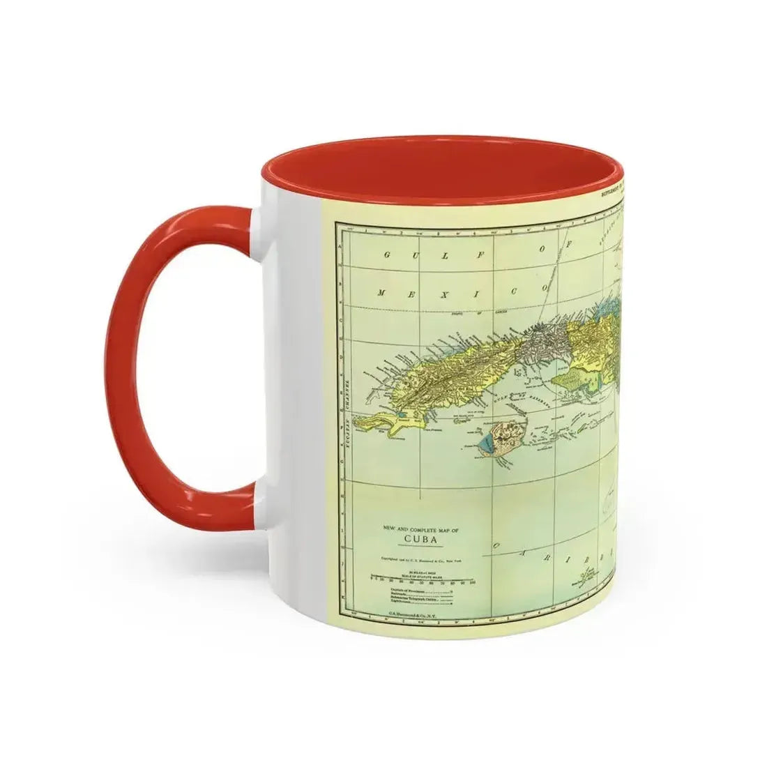 Central America - Cuba (1906) (Map) Accent Coffee Mug - Go Mug Yourself