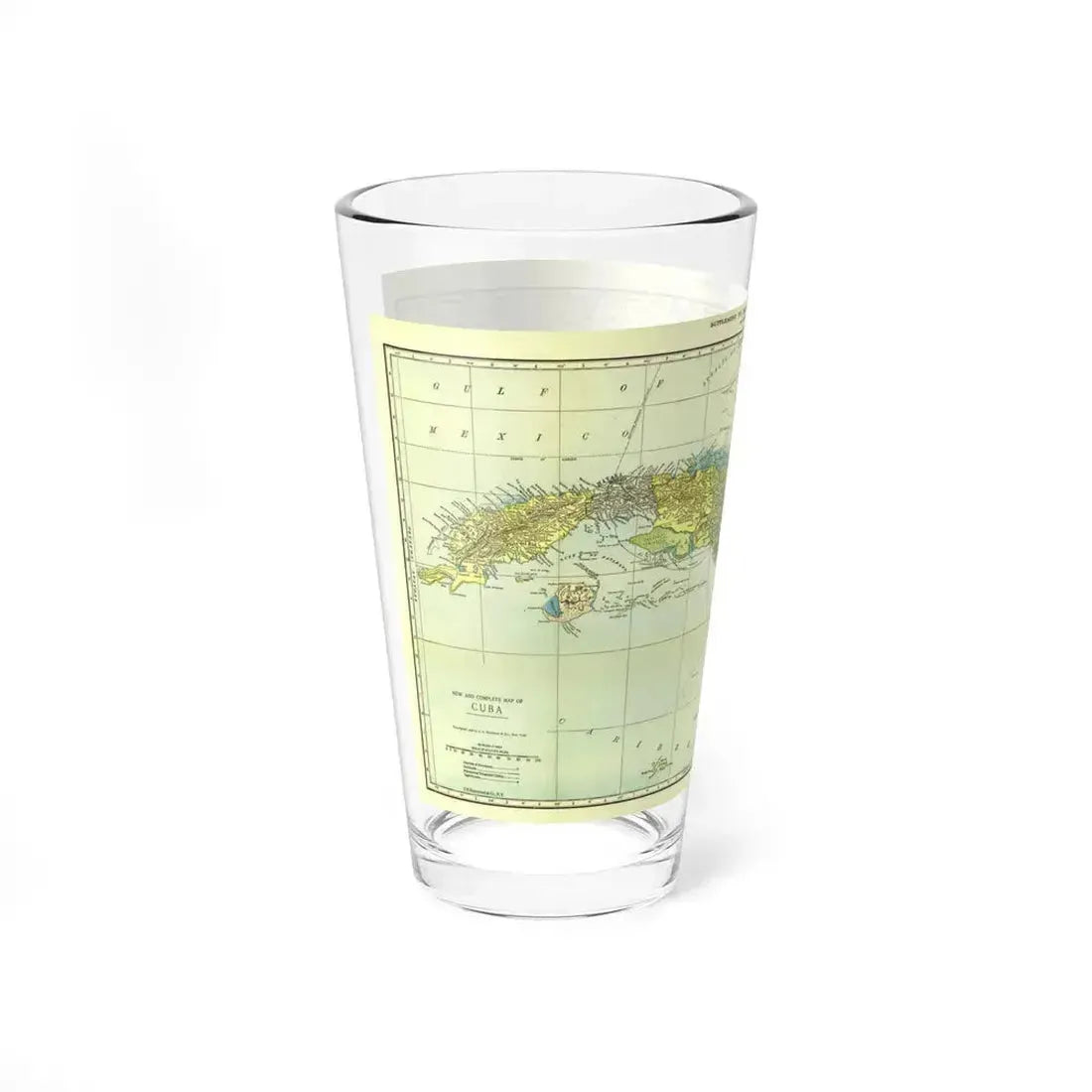 Central America - Cuba (1906) (Map) Pint Glass 16oz - Go Mug Yourself
