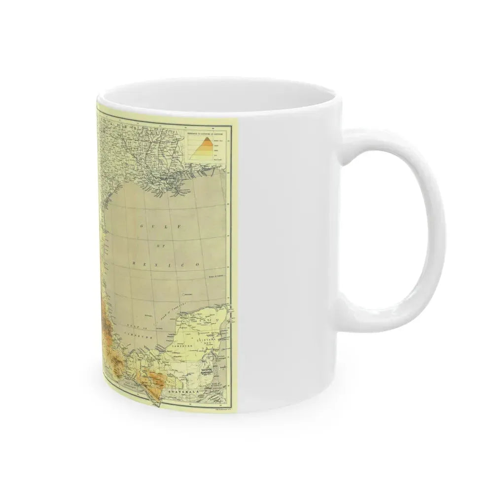 Central America & Mexico (1914) (Map) White Coffee Mug - Go Mug Yourself