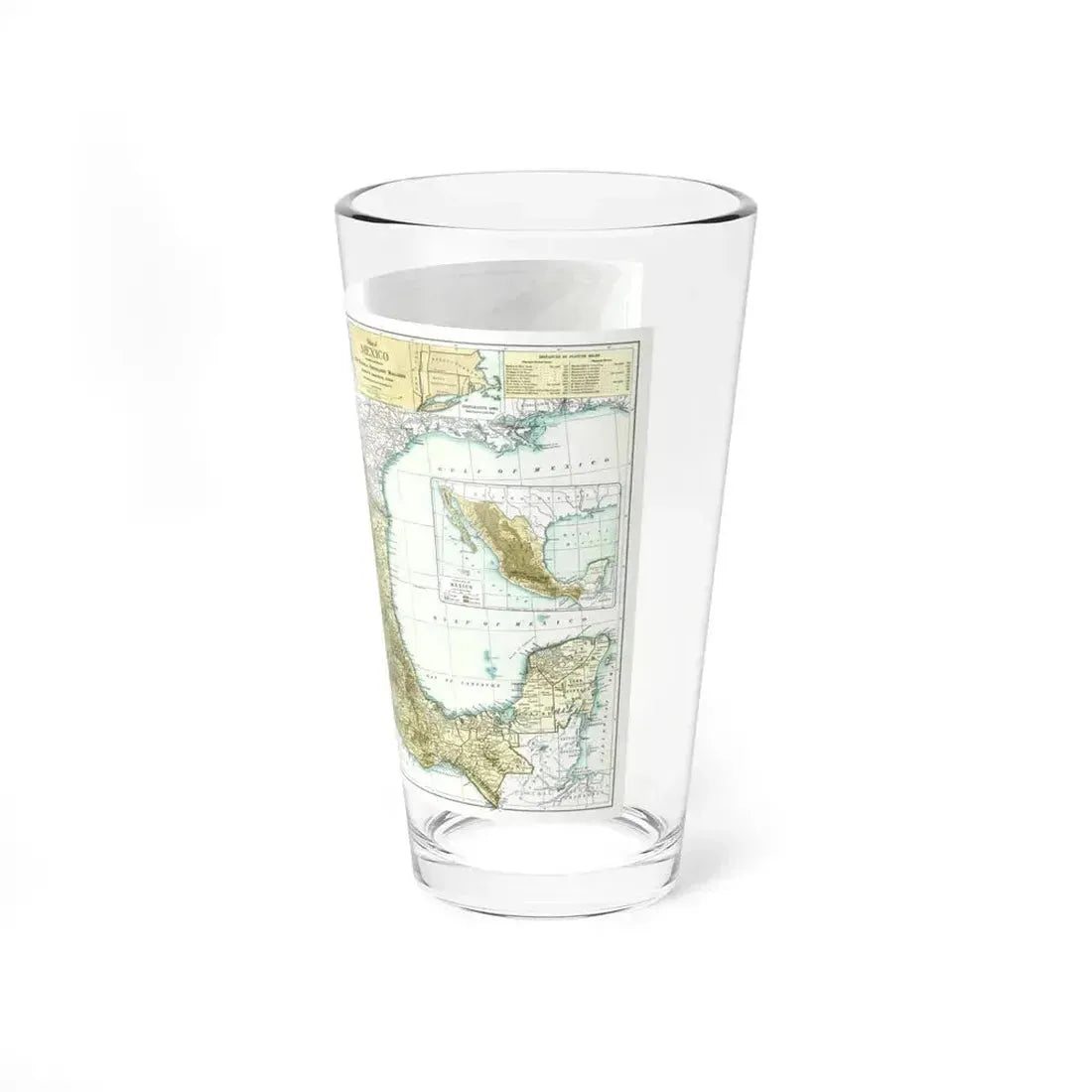 Central America & Mexico (1916) (Map) Pint Glass 16oz - Go Mug Yourself
