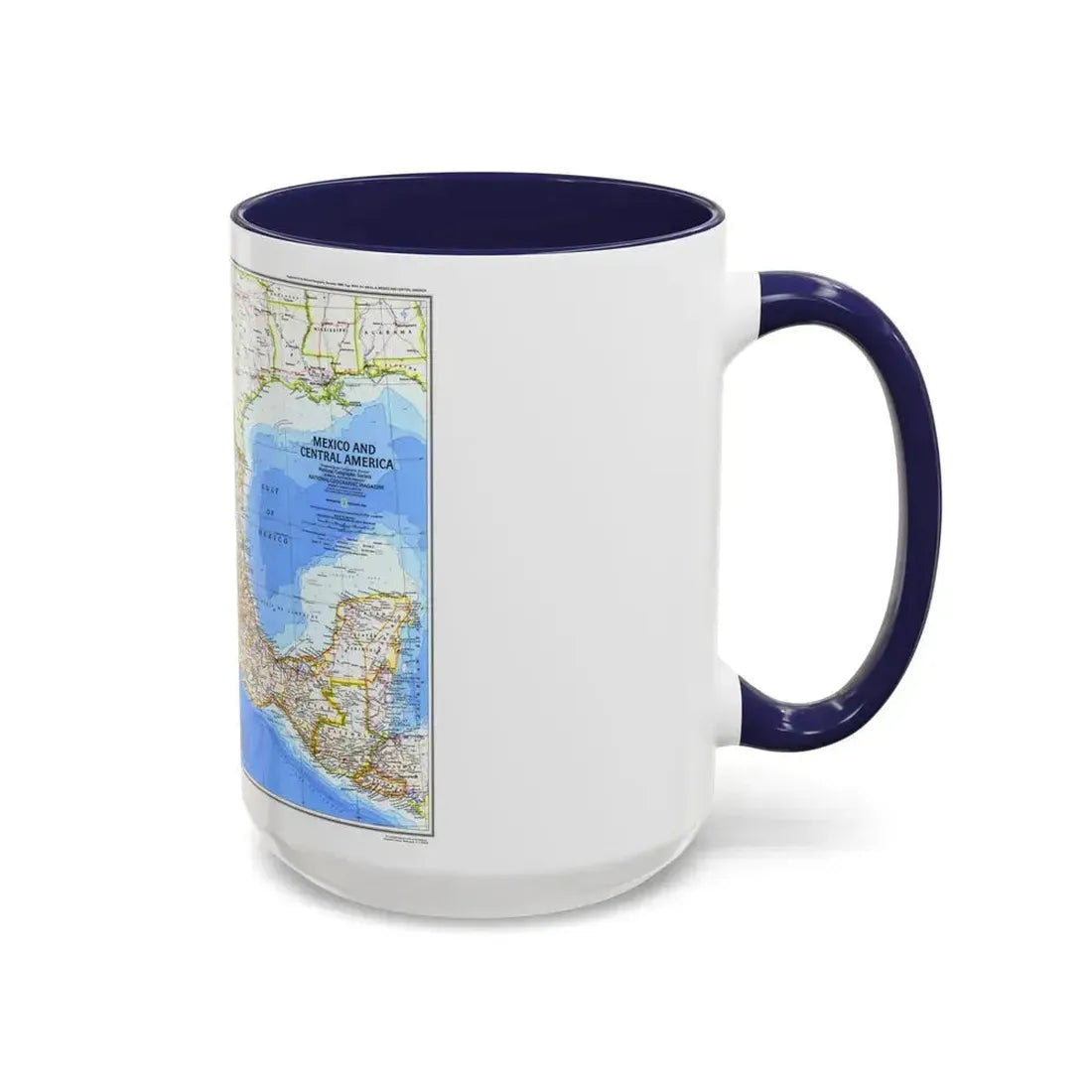 Central America & Mexico (1980) (Map) Accent Coffee Mug - Go Mug Yourself