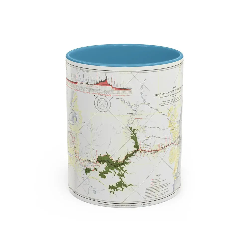 Central America - Panama Canal (1905) (Map) Accent Coffee Mug 11oz Light Blue - Go Mug Yourself
