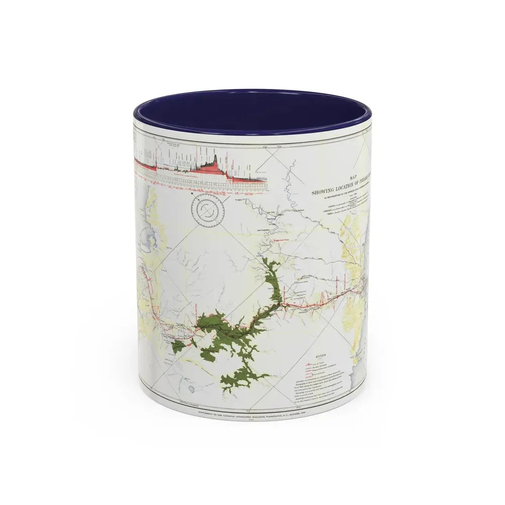 Central America - Panama Canal (1905) (Map) Accent Coffee Mug 11oz Navy - Go Mug Yourself