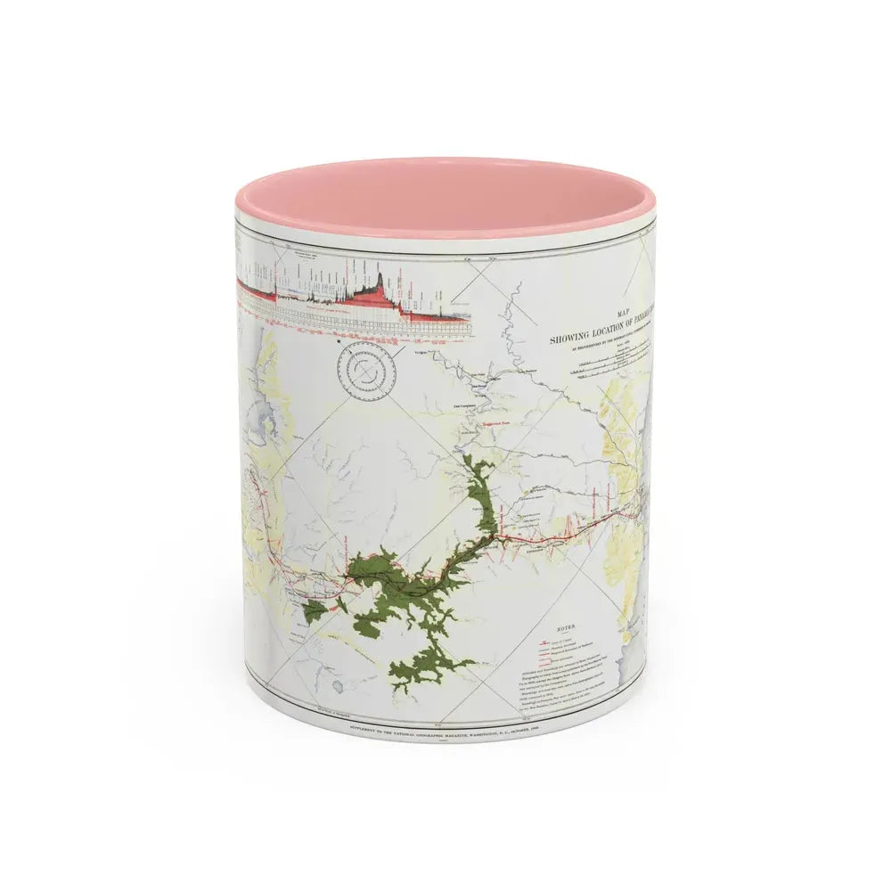 Central America - Panama Canal (1905) (Map) Accent Coffee Mug 11oz Pink - Go Mug Yourself