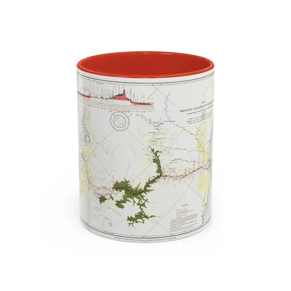 Central America - Panama Canal (1905) (Map) Accent Coffee Mug 11oz Red - Go Mug Yourself