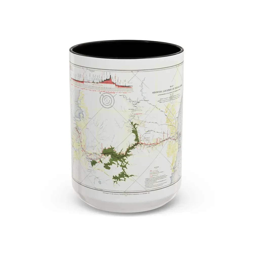 Central America - Panama Canal (1905) (Map) Accent Coffee Mug 15oz Black - Go Mug Yourself