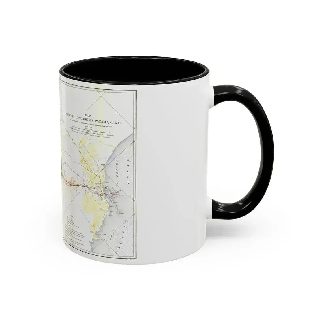 Central America - Panama Canal (1905) (Map) Accent Coffee Mug - Go Mug Yourself
