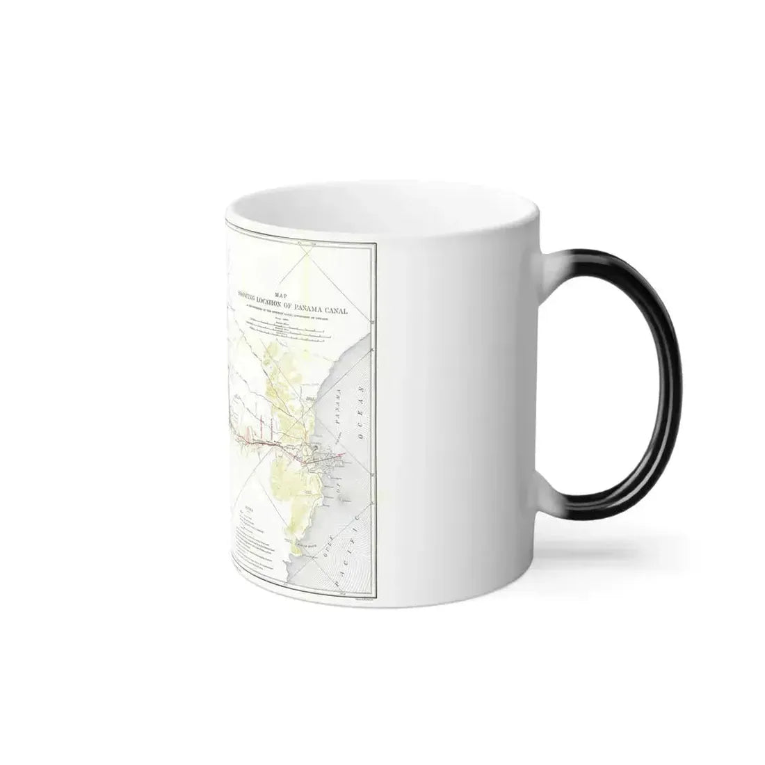 Central America - Panama Canal (1905) (Map) Color Changing Mug 11oz - Go Mug Yourself