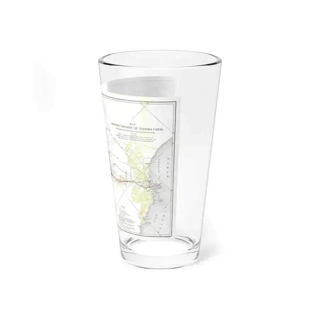 Central America - Panama Canal (1905) (Map) Pint Glass 16oz - Go Mug Yourself