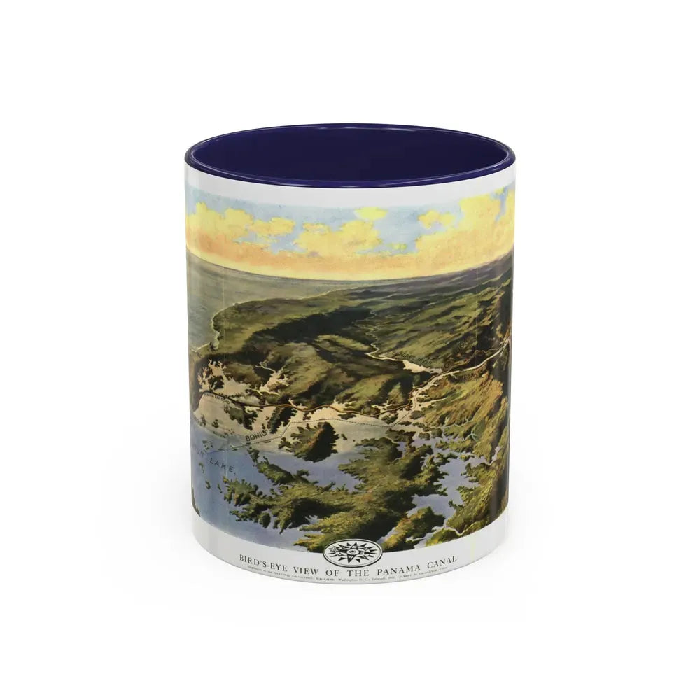 Central America - Panama Canal (1912) (Map) Accent Coffee Mug 11oz Navy - Go Mug Yourself