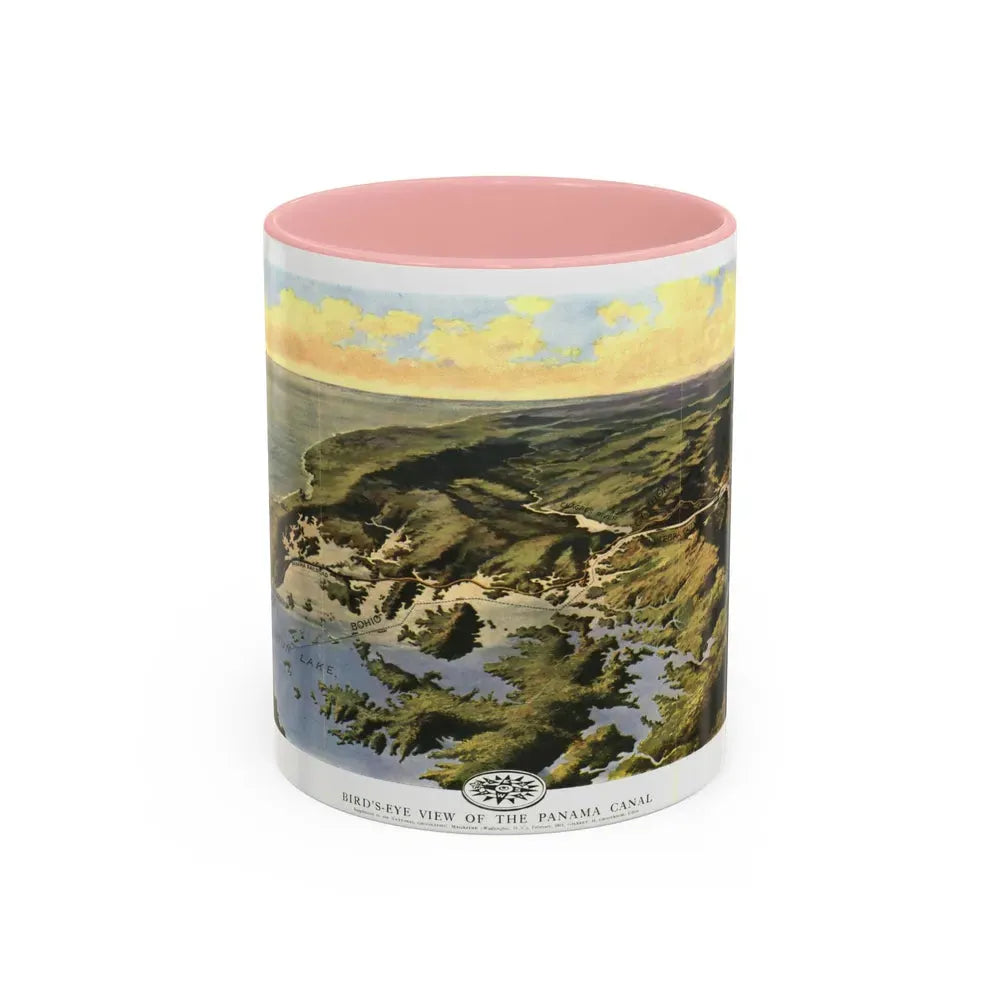 Central America - Panama Canal (1912) (Map) Accent Coffee Mug 11oz Pink - Go Mug Yourself