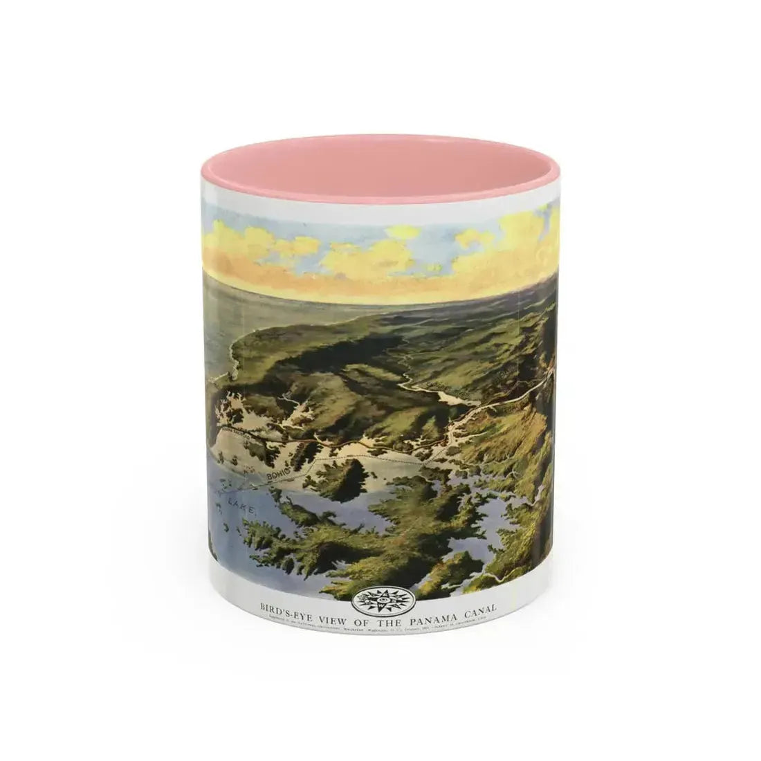 Central America - Panama Canal (1912) (Map) Accent Coffee Mug 11oz Pink - Go Mug Yourself