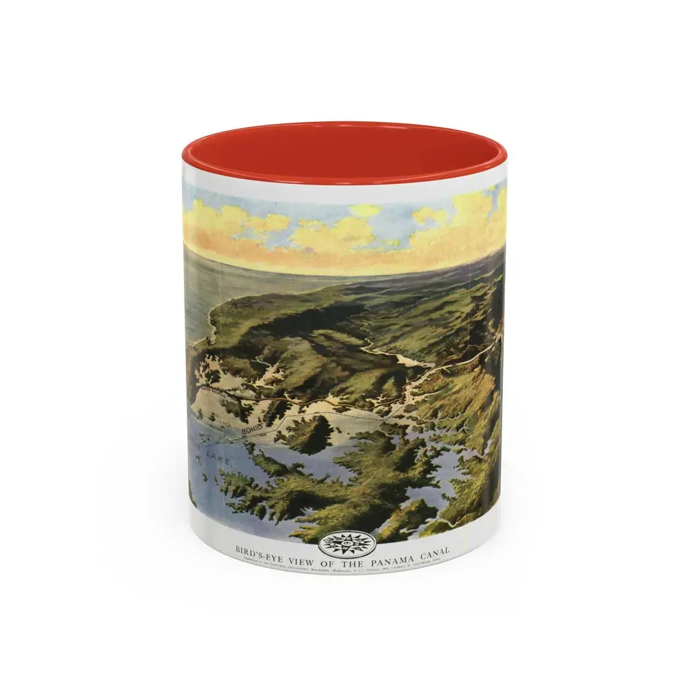 Central America - Panama Canal (1912) (Map) Accent Coffee Mug 11oz Red - Go Mug Yourself