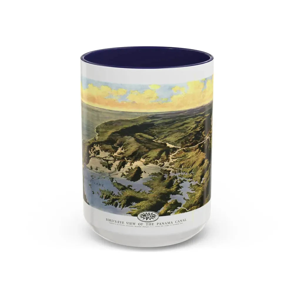 Central America - Panama Canal (1912) (Map) Accent Coffee Mug 15oz Navy - Go Mug Yourself
