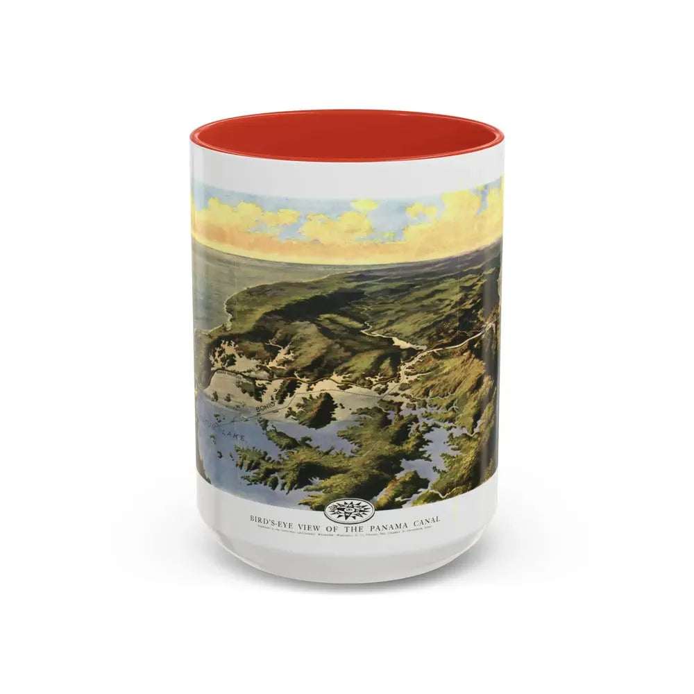 Central America - Panama Canal (1912) (Map) Accent Coffee Mug 15oz Red - Go Mug Yourself
