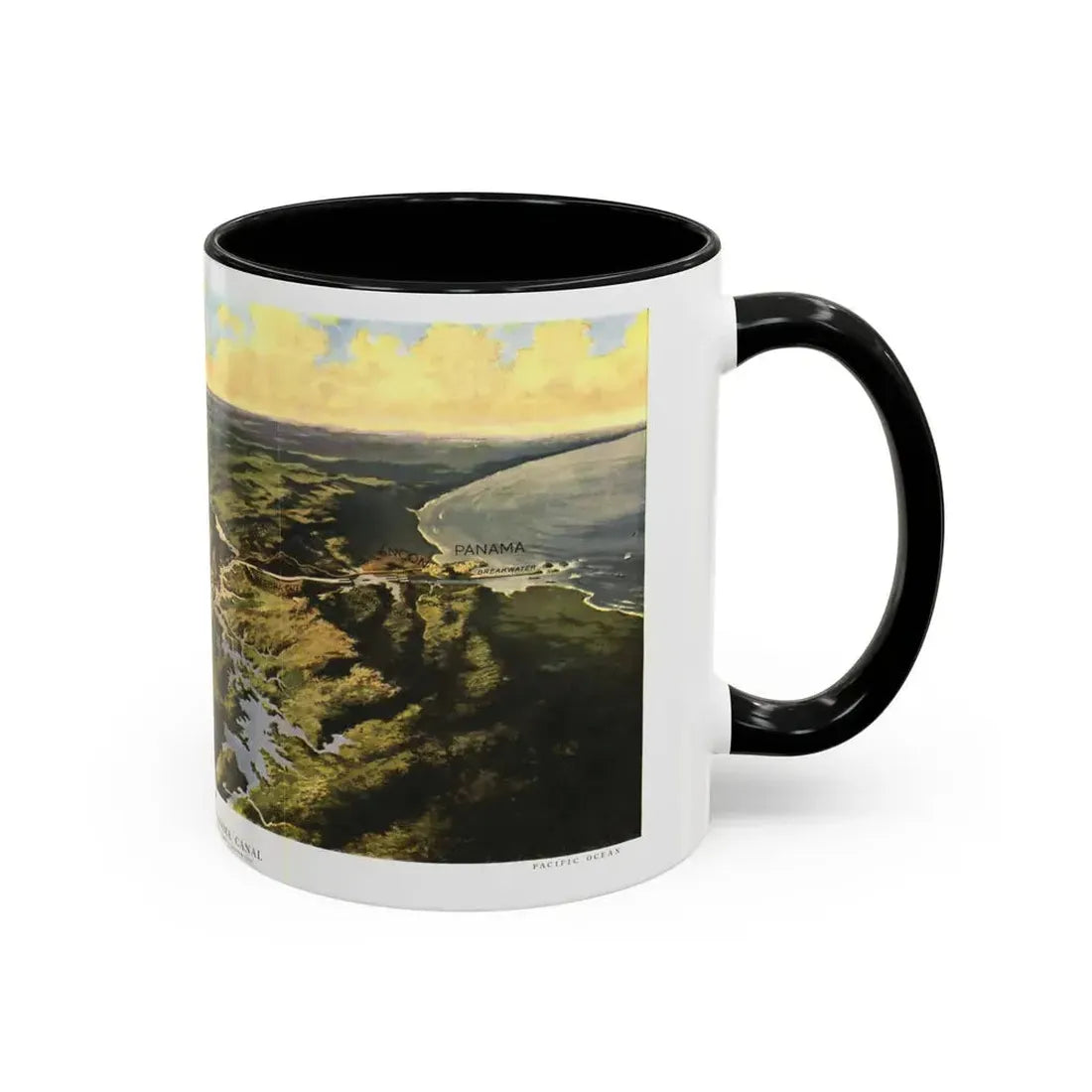 Central America - Panama Canal (1912) (Map) Accent Coffee Mug - Go Mug Yourself