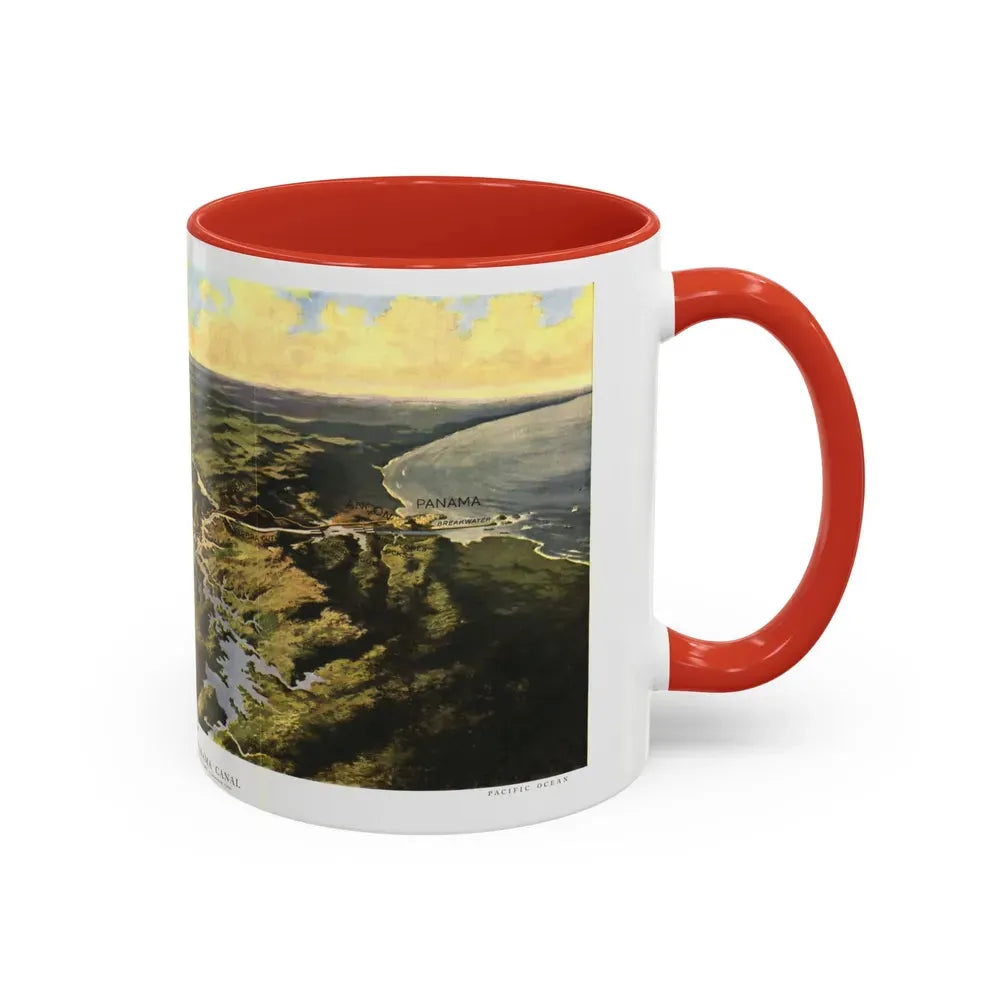 Central America - Panama Canal (1912) (Map) Accent Coffee Mug - Go Mug Yourself