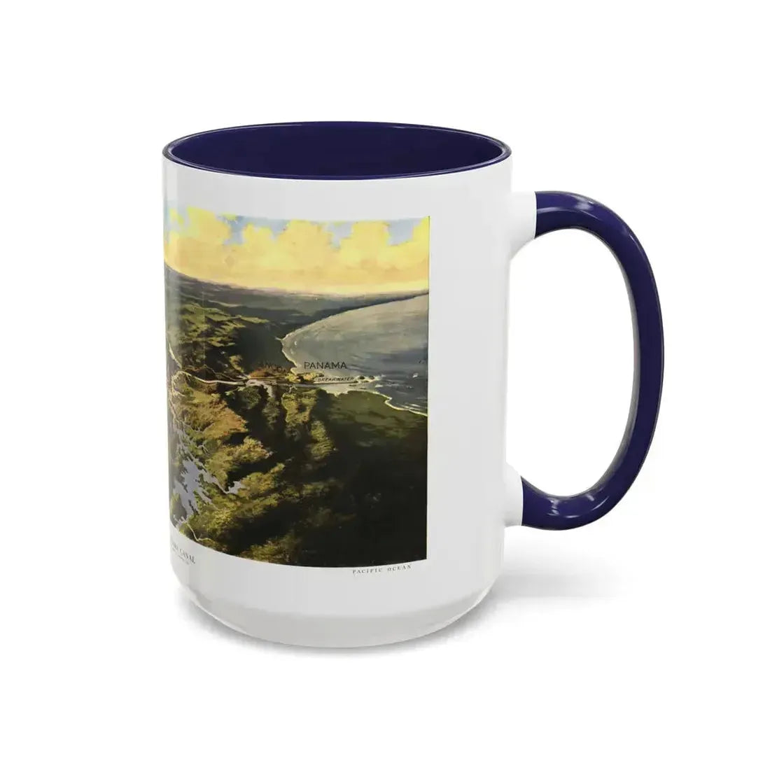 Central America - Panama Canal (1912) (Map) Accent Coffee Mug - Go Mug Yourself