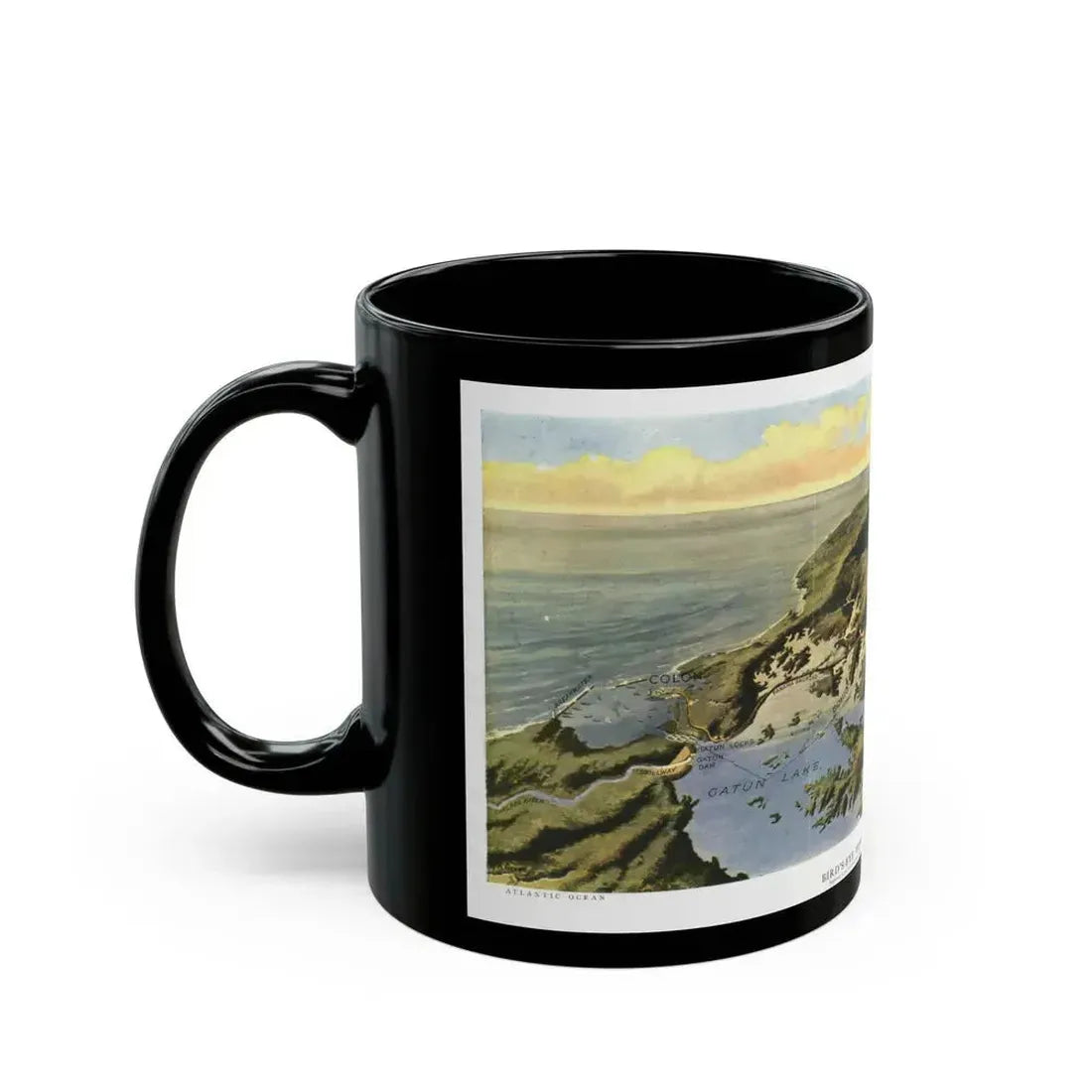 Central America - Panama Canal (1912) (Map) Black Coffee Mug - Go Mug Yourself