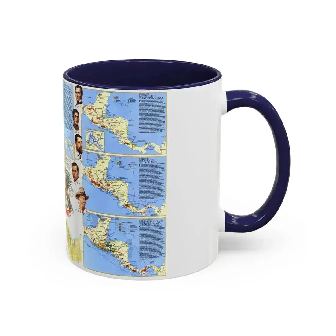 Central America Past and Present (1986) (Map) Accent Coffee Mug - Go Mug Yourself