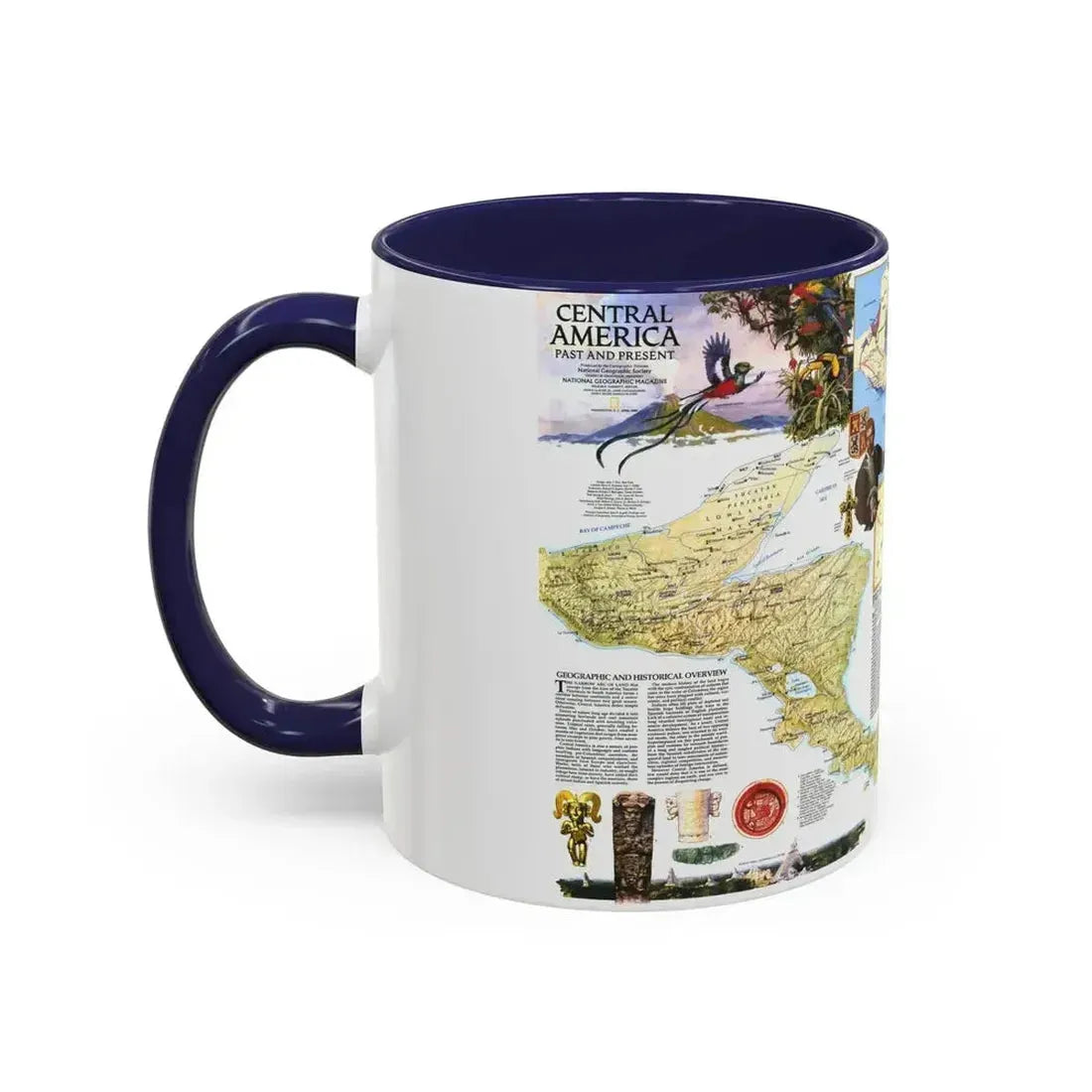Central America Past and Present (1986) (Map) Accent Coffee Mug - Go Mug Yourself