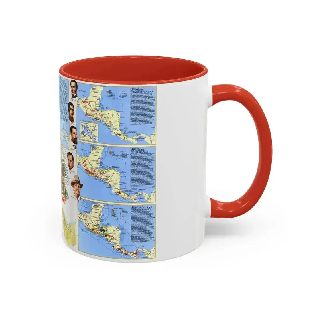 Central America Past and Present (1986) (Map) Accent Coffee Mug - Go Mug Yourself