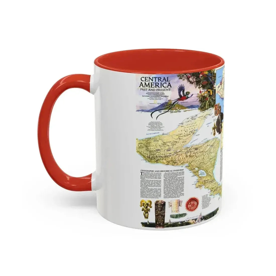Central America Past and Present (1986) (Map) Accent Coffee Mug - Go Mug Yourself