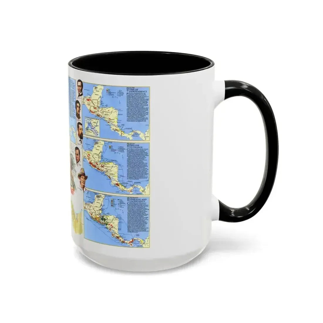 Central America Past and Present (1986) (Map) Accent Coffee Mug - Go Mug Yourself