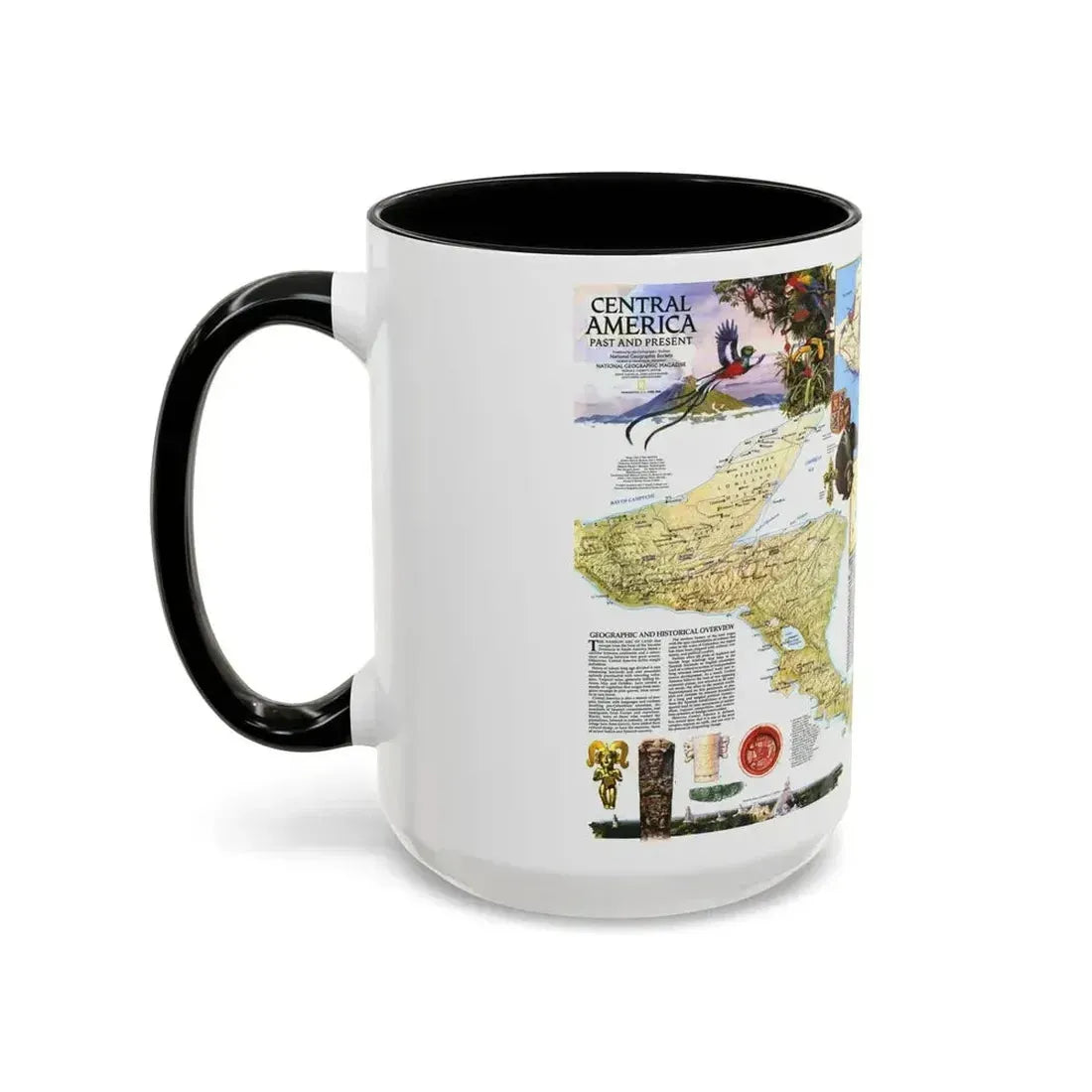Central America Past and Present (1986) (Map) Accent Coffee Mug - Go Mug Yourself