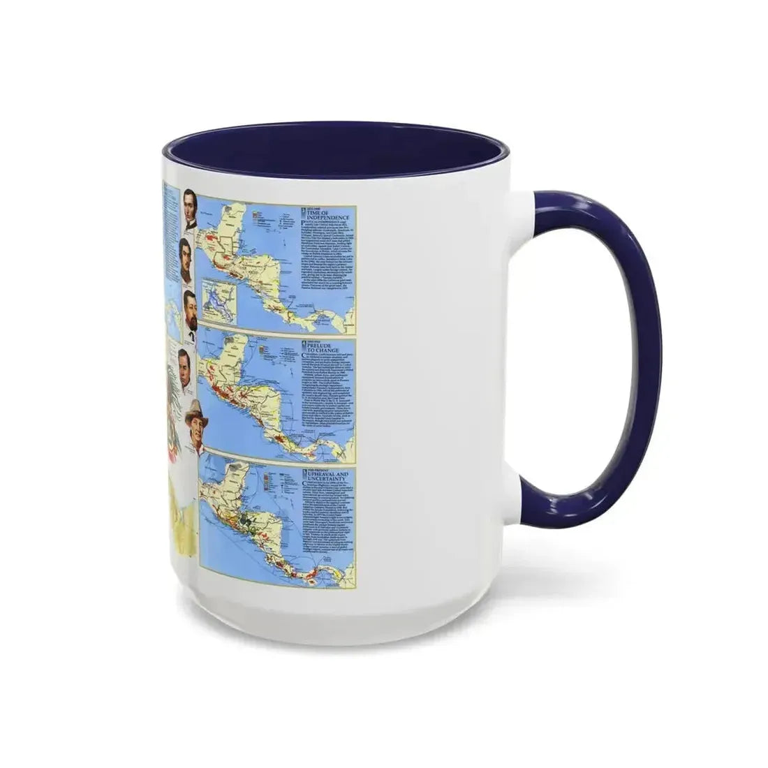 Central America Past and Present (1986) (Map) Accent Coffee Mug - Go Mug Yourself