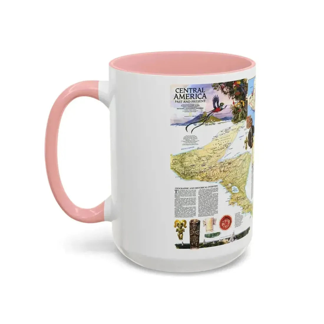 Central America Past and Present (1986) (Map) Accent Coffee Mug - Go Mug Yourself