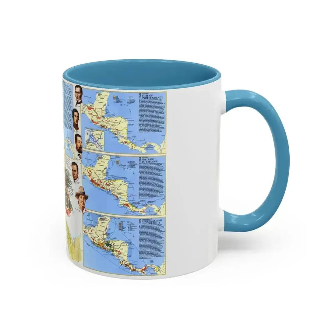 Central America Past and Present (1986) (Map) Accent Coffee Mug - Go Mug Yourself