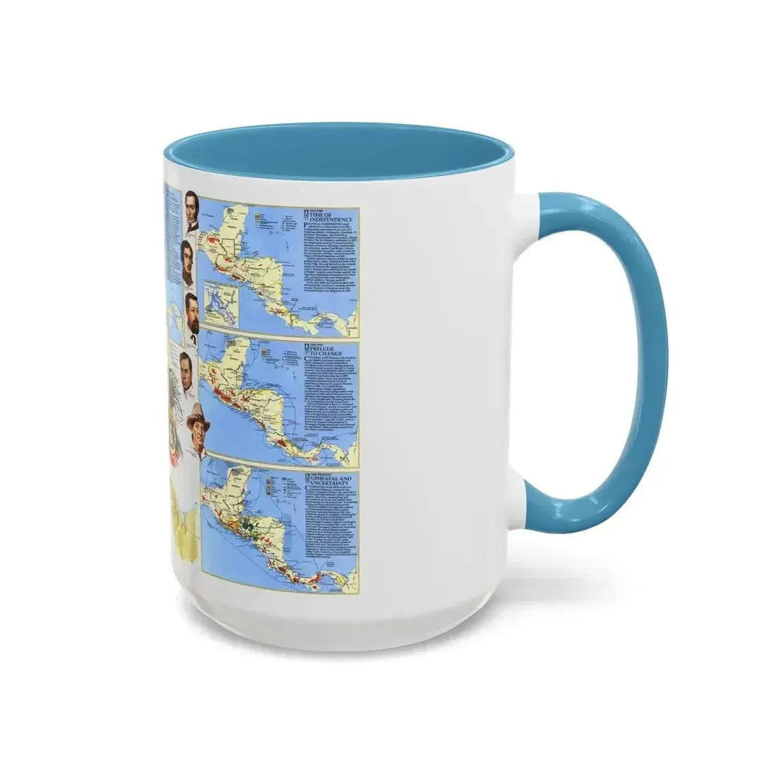 Central America Past and Present (1986) (Map) Accent Coffee Mug - Go Mug Yourself