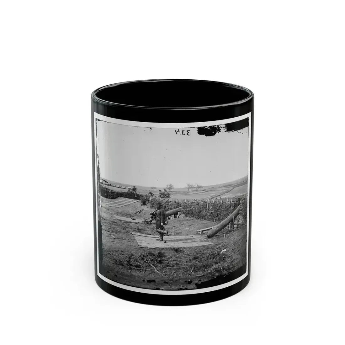 Centreville, Va. Fort On The Heights, With Quaker Guns (U.S. Civil War) Black Coffee Mug 11oz - Go Mug Yourself
