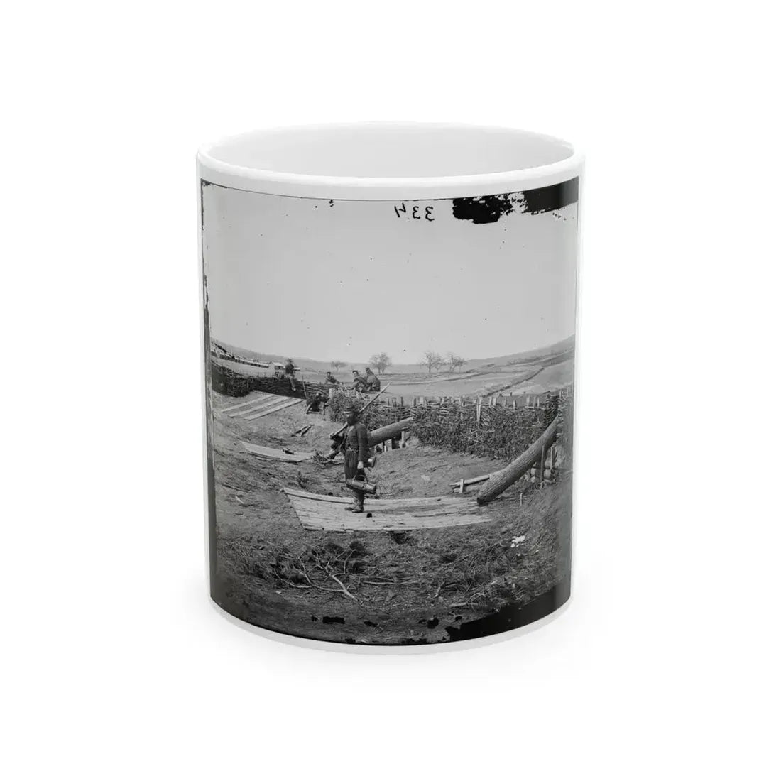 Centreville, Va. Fort On The Heights, With Quaker Guns (U.S. Civil War) White Coffee Mug 11oz - Go Mug Yourself