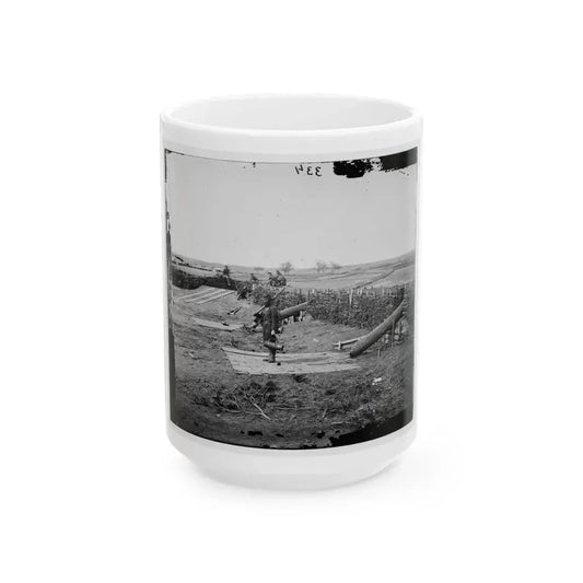 Centreville, Va. Fort On The Heights, With Quaker Guns (U.S. Civil War) White Coffee Mug 15oz - Go Mug Yourself