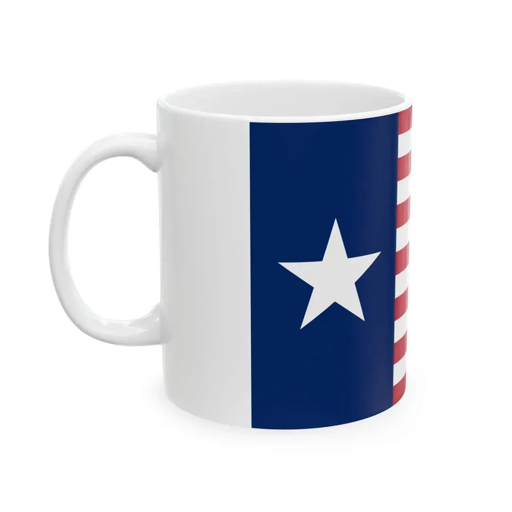 Ceremonial flag of the Texas Navy Association (United States) White Coffee Mug - Go Mug Yourself