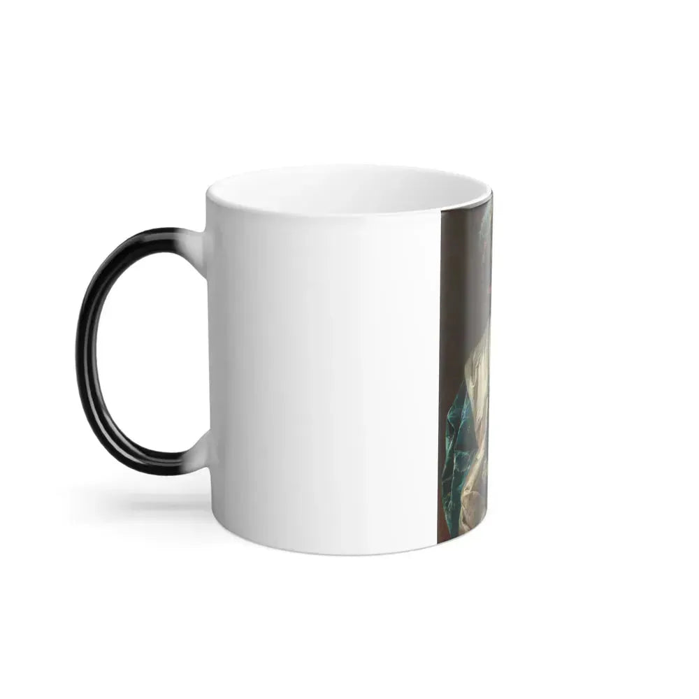 Cesare Auguste Detti (1847-1914) Portrait of a Noblewoman - Oil on Canvas - Color Changing Mug 11oz - Go Mug Yourself