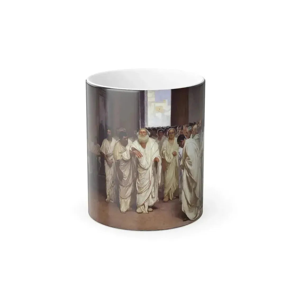 Cesare Maccari (1840-1919) Appio Claudio Cieco accompagnato dai senatori nella Curia - Fresco 1882-1888 -2 - Color Changing Mug 11oz 11oz - Go Mug Yourself