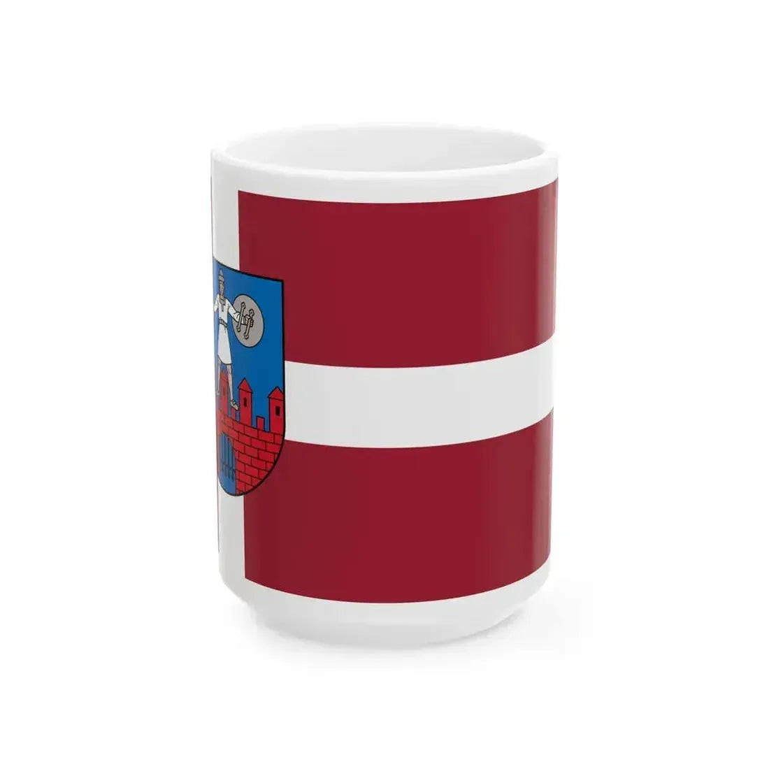 Cesis flag (Latvia) White Coffee Mug 15oz - Go Mug Yourself