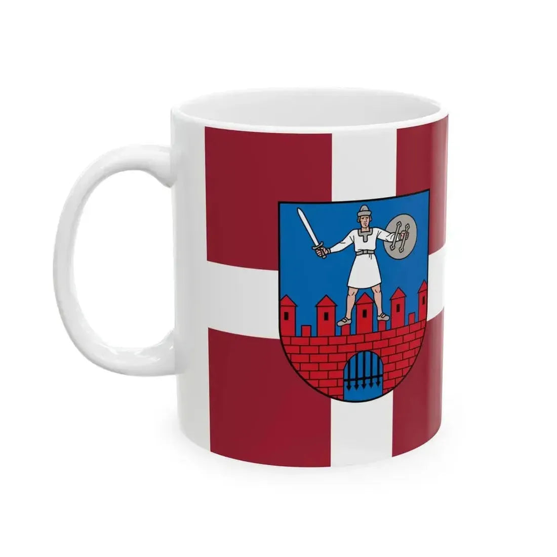 Cesis flag (Latvia) White Coffee Mug - Go Mug Yourself